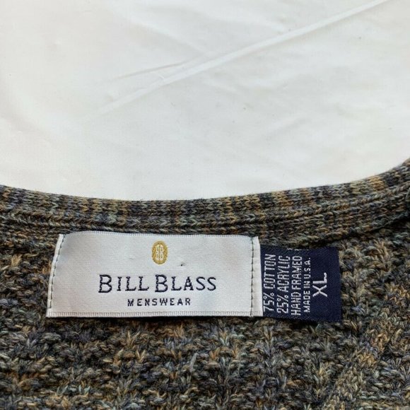 Vintage Bill Blass Sweater Mens XL USA Made Hand Framed‎ Chunky Knit V Neck - Picture 5 of 10